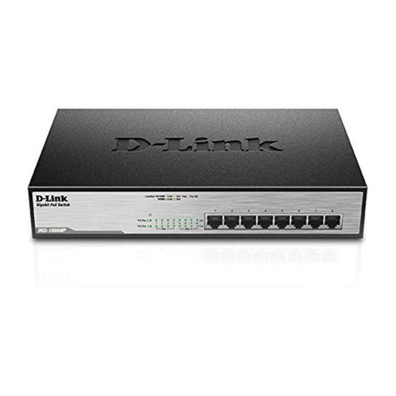 D-Link Gigabit Desktop Switch, 8 Ports, Black- DGS-1008MP
