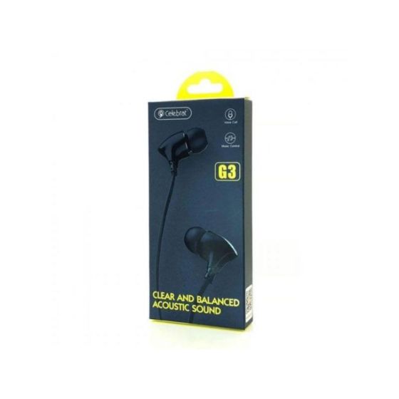 CELEBRAT G3 IN EAR HEADPHONE WIRED - BLACK