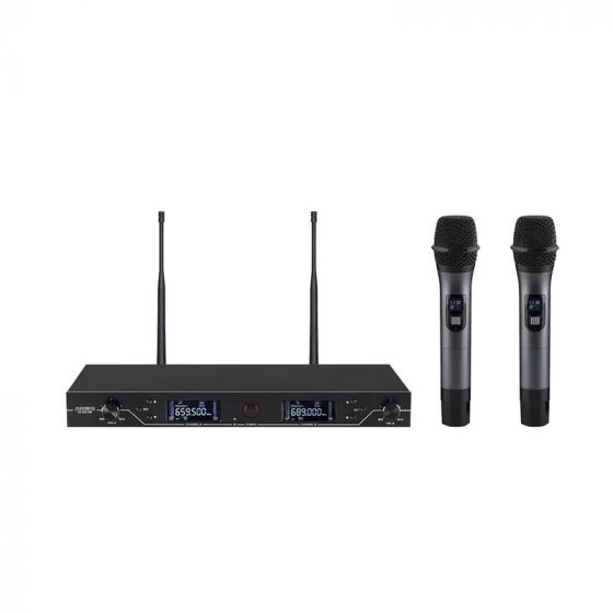نظام ميكروفون UHF لاسلكي ادفيجن، اسود - AD-200C-WM
