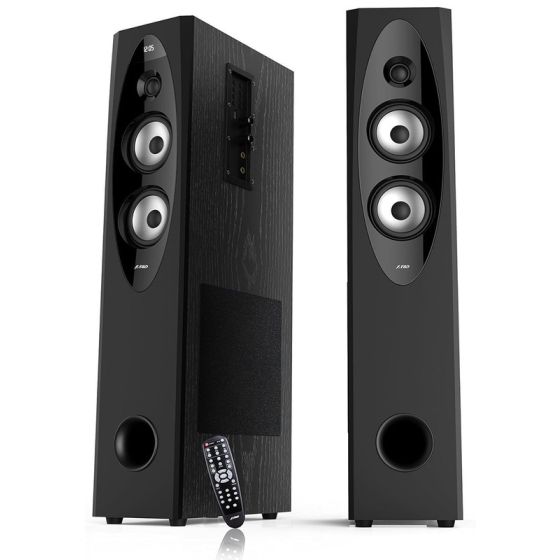 F&D Bluetooth Tower Speakers, 2.0 Channel, 2 Pieces, 110W, Black - T60X
