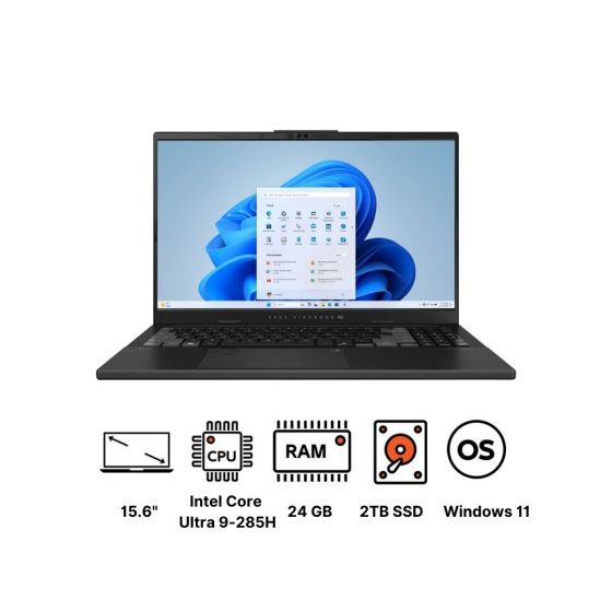 لاب توب اسوس فيفوبوك برو 15 N6506CU-MA014W، انتل كور الترا 9 285H، هارد SSD سعة 2 تيرا، رام 24 جيجا، شاشة 15.6 بوصة OLED بدقة 3K ومعدل تحديث 120 هرتز، كارت شاشة انفيديا جي فورس RTX 4050 سعة 6 جيجا GDDR6، ويندوز 11 - رمادي اريل
