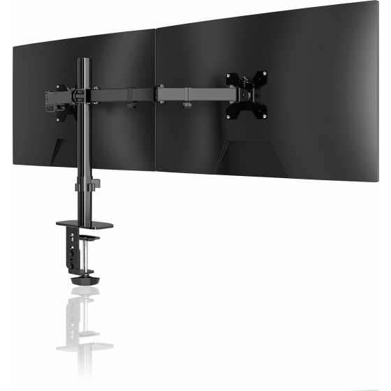 Pholiten Dual Arm Holder for 13 to 32 Inch Monitors - Black