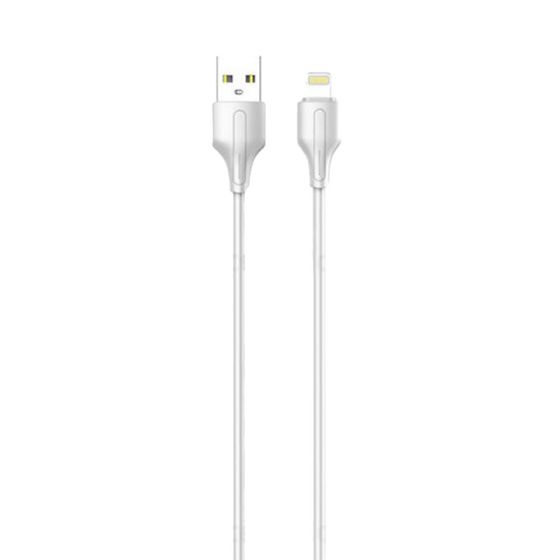 LDNIO USB-A to Lightning Charging Cable, 2 Meters, 2.1A, White - LS542