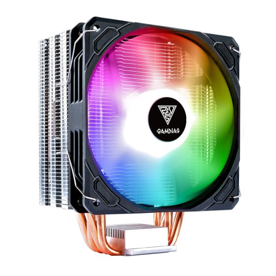 مروحة تبريد جامدياس باضاءة ملونة RGB لاجهزة الكمبيوتر، اسود - BOREAS E1-410