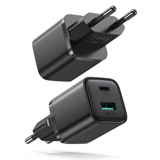 Joyroom Wall Charger, 2 USB Ports, 20W, Black - L-2A123