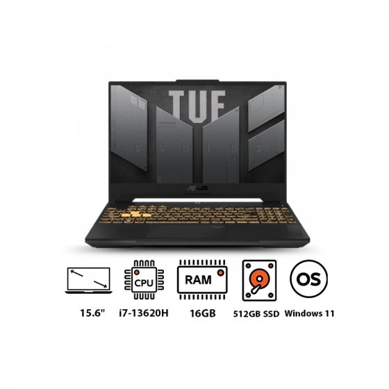 لاب توب جيمنج اسوس تي يو اف  F15 FX507VU-LP163W، انتل كور i7-13620H، هارد SSD سعة 512 جيجا، 16 جيجا رام، شاشة بدقة FHD مقاس 15.6 بوصة بمعدل تحديث 144 هرتز، كارت شاشة نفيديا جي فورس RTX 4050 سعة 6 جيجا GDDR6، ويندوز 11 - رمادي