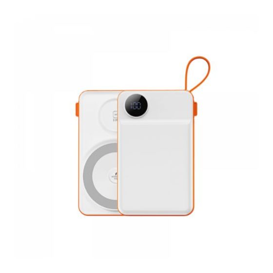 WiWU Core Wireless Power Bank, 10000 mAh, 5 Ports, White and Orange