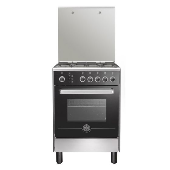 La Germania Gas Cooker, 4 Burners, Stainless Steel/Black- 6M80GRB1X4AWW