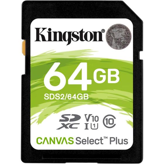 كارت ميموري كينجستون SDXC، سعة 64 جيجا، الوان متعددة - SDS2/64GB