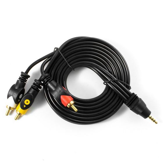 كابل صوت/فيديو 3 موصلات RCA إلى AUX توبي، 1.8 متر، اسود - CV165