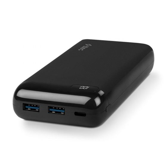 باور بانك سلكي تي تك باور سليم برو، 20000 مللي امبير، 3 منافذ USB  - اسود