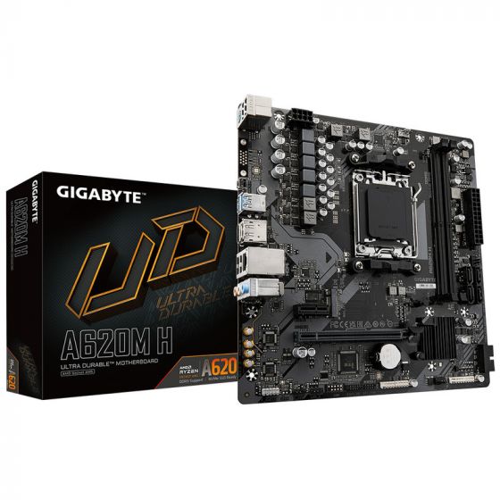 Gigabyte A620M H, AMD A620 Motherboard, DDR5, GbE LAN