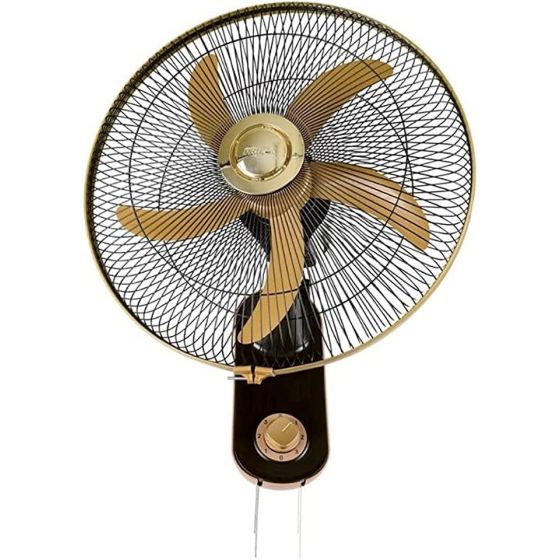 Prifix Hawaii Wall Fan, 18 Inch, Black and Gold - WFH-180