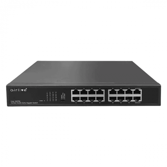 Airlive Ethernet Desktop Switch, 16 Port, Black - Live-E16