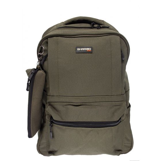 Gharibo Bags School Backpack With Pencil Case for Kids, Solid Pattern - Olive