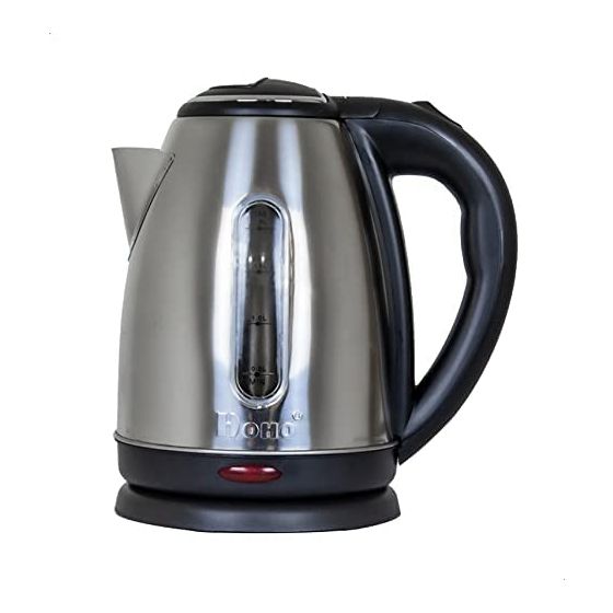 Hoho Electric Water Kettle, 1.8 Liters, 1500 Watt - Black and Silver 