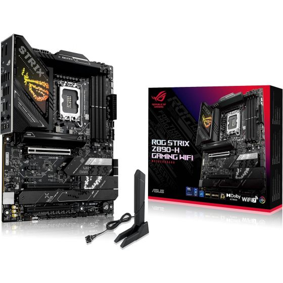 ماذربورد جيمنج ATX اسوس روج ستريكس Z890-H ، معالجات انتل Z890 وLGA 1851 وانتل كور الترا سيريس 2، ذاكرة DDR5، واي فاي