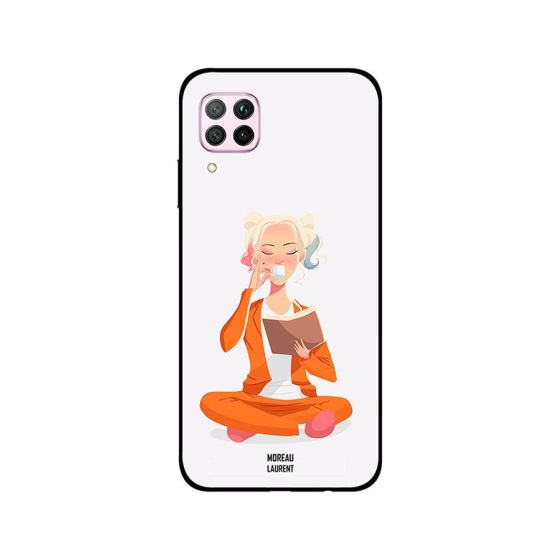 Moreau Laurent Reading  and Drinking Tea Printed Back Cover for Huawei Nova 7i