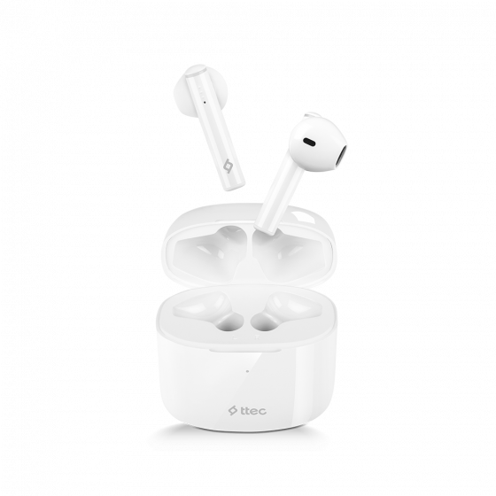 Ttec AirBeat Lite 2 Wireless Earbuds with Noise Cancellation - White