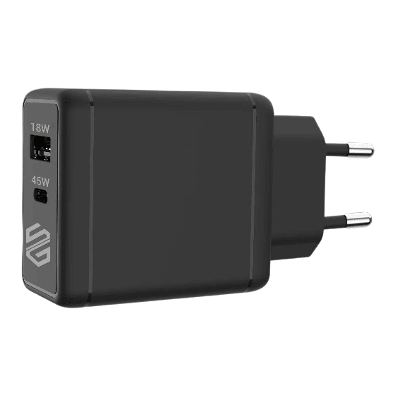 Smart Gate Wall Charger, 45 Watt, 2 USB Ports, Black - SGH-45CAGANB