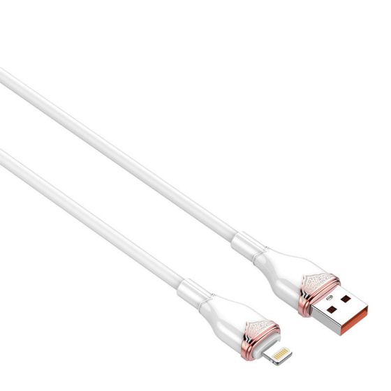 كابل شحن USB-A الى لايتنينج لدينو، 1 متر، 30 وات، ابيض - LS821