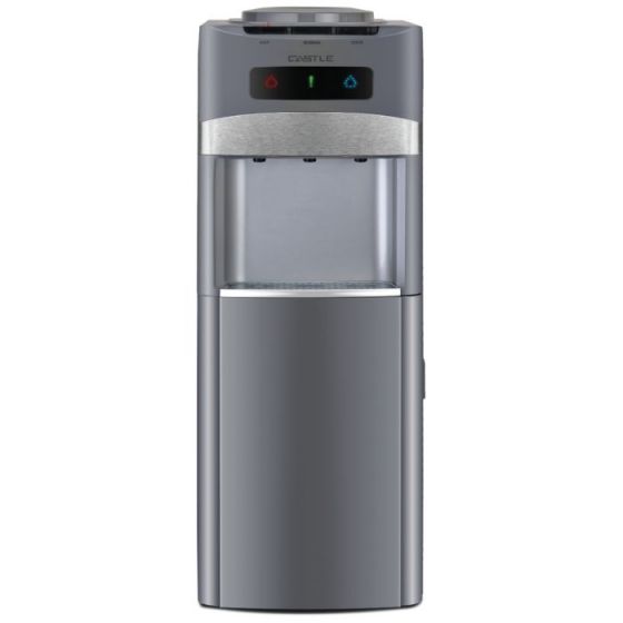 Castle Hot, Normal and Cold Water Dispenser with Cabinet, 3 Taps, Silver - WD3050