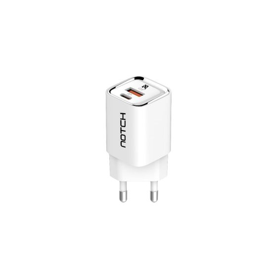 Notch GoPower Wall Charger, 30W, 2 USB Ports - White