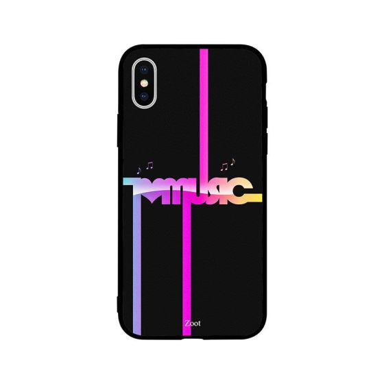 جراب ظهر بطبعة عبارة I Love Music لابل ايفون XS