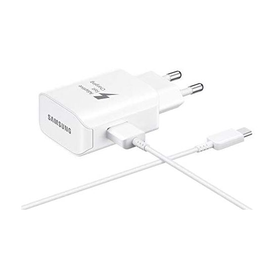 شاحن سامسونج مع كابل USB-C، ابيض - EP-TA300CWEG