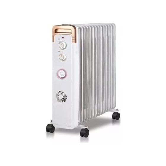 Oil Radiator Heater, 1500Watt, 7 Picks - White and Gold