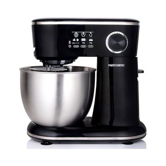 MediaTech Stand Mixer with Attachments, 5.5 Liters, 1200W, Black - MT-STM502