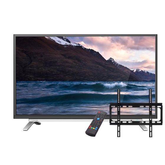 Toshiba 32 Inch HD Smart LED Tv, Built-in Receiver - 32l5995ea With Fox Wall Mount And Mx3 Remote Control