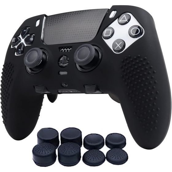 Ralan Silicone Cover For PlayStation 5 Controller With Analog Caps - Black