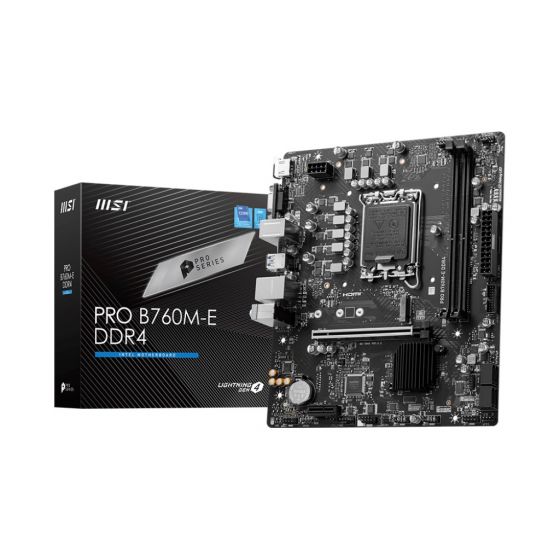 MSI PRO B760M-E DDR4, Intel LGA 1700, Micro-ATX Motherboard, DDR4, 1Gbps LAN