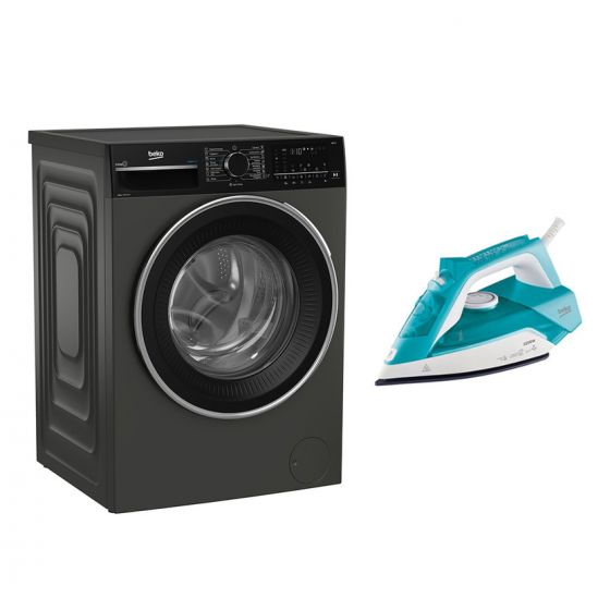 غسالة فول اتوماتيك بيكو، 9 كجم، انفرتر، اسود - B3WFU50940BCI، مع مكواة بخار، 2200 وات - SIM 3122 T