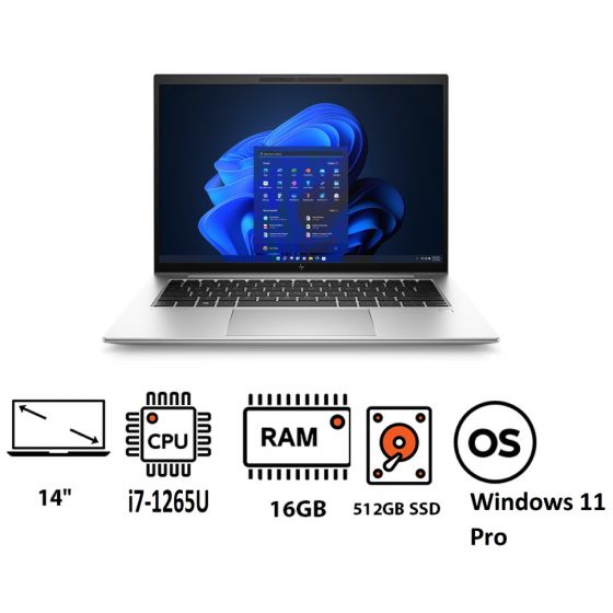 لاب توب اتش بي ايليت بوك 840 G9، انتل كور i7-1265U، هارد SSD سعة 512 جيجا، رام 16 جيجا، شاشة 14 بوصة بدقة FHD، كارت شاشة انتل ايريس Xe جرافيكس، ويندوز 11 برو - فضي