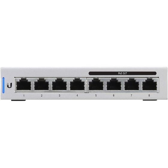 Ubiquiti Unifi Network Switch, 60W, 8 Ports, Grey - US-8-60W