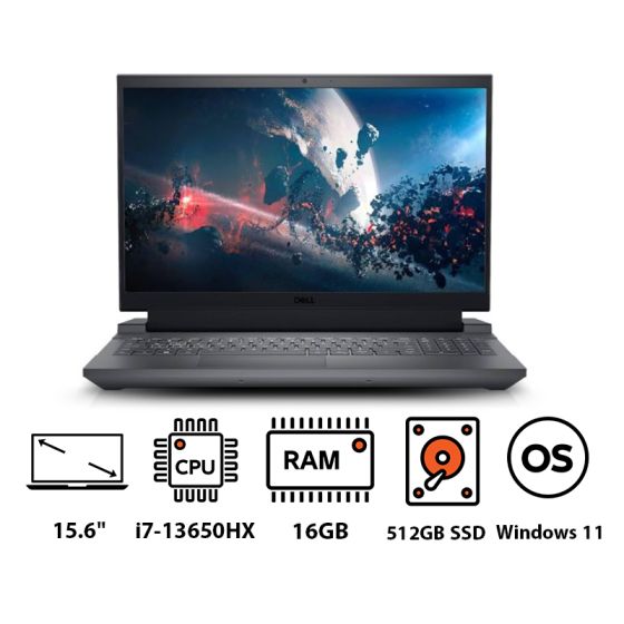 لاب توب ديل G15-5530ـ انتل كور i7-13650HX، شاشة 15.6 بوصة FHD، سعة 512 جيجا SSD، رام 16 جيجا، كارت شاشة انفيديا جي فورس RTX 3060  جرافيكس بسعة 6 جيجا، ويندوز 11 - رمادي