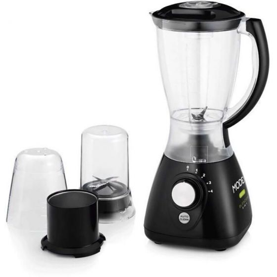 Modex Jug Blender With Grinder And Chopper, 1.5 Liter, 400 Watt, Black - BL365