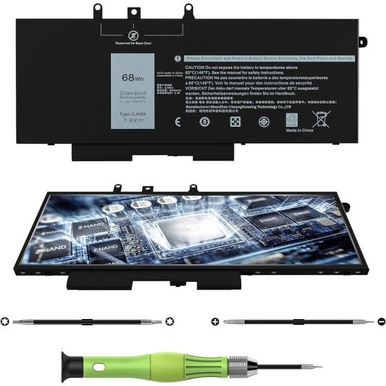 Laptop Battery Replacement for Dell Laptops, 8500mAh - Black
