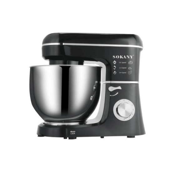 Sokany Stand Mixer, 8 Liters, 1800 Watt, Black and Silver - SK-275