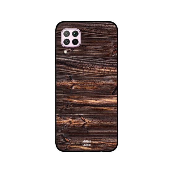 Moreau Laurent Dark Brown Old Wood Pattern Printed Back Cover for Huawei Nova 7i