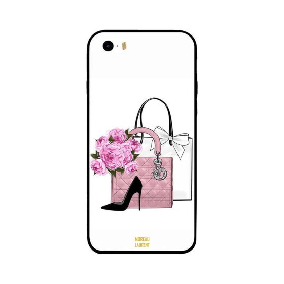 Shoes Handbag And Flowers Printed Back Cover for Apple iPhone SE