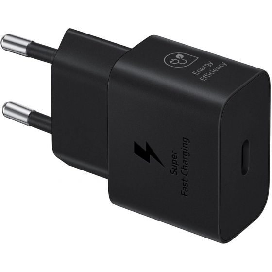 شاحن سامسونج، 25 وات، منفذ USB-C، اسود - EP-T2510NBEGWW