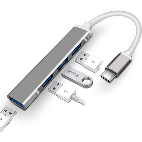 USB C Hub, USB Type-C Hub, USB C Hub Adaper 4 in 1 Hub with USB 3.0 Port, Type C Hub Portable Aluminum Hub for Laptop and Other Type-C Devices