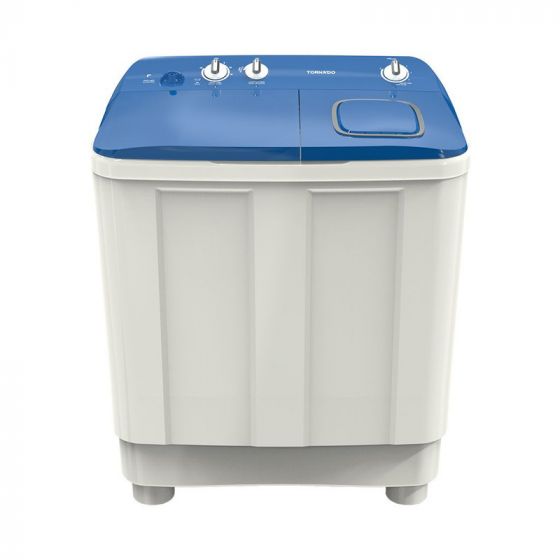 Tornado Top Load Half Automatic Washing Machine, 7Kg, White and Blue - TMH-HS07CWB