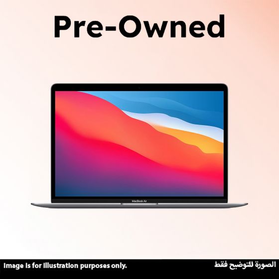لاب توب ابل ماك بوك اير 2020، شريحة M1 بوحدة معالجة مركزية 8 نواة، وحدة معالجة رسومات 7 نواة، هارد 512 جيجا SSD، رام 8 جيجا، شاشة 13.3 بوصة، MacOS، رمادي - A2337، (استيراد)، فئة A، ضمان 6 شهور