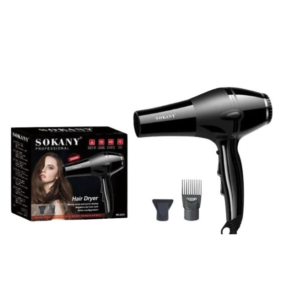 Sokany Hair Dryer, 3000 Watt, Black - SK-2223