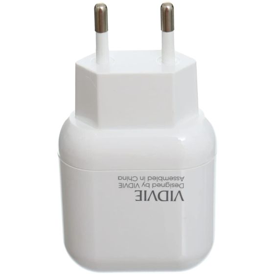 VIDVIE PLE219 2.4A FAST WALL CHARGER WITH MICRO CABLE - WHITE