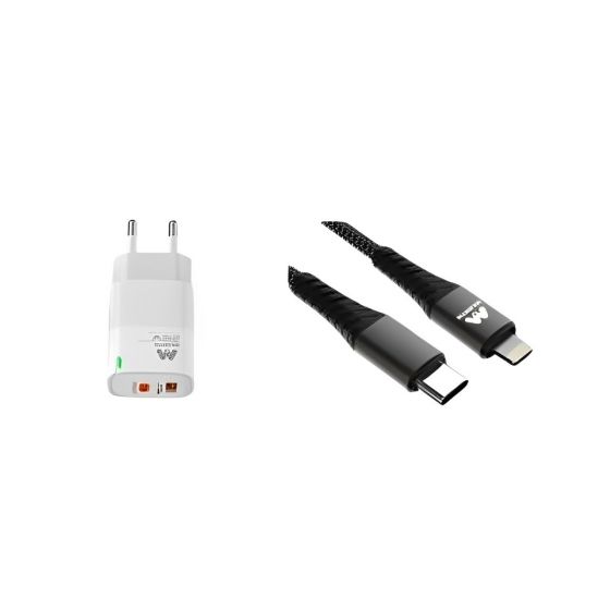 Majentik Wall Charger, 25 Watt, White - MC-002 With Cable